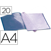 LIDERPAPEL CARPETA FUNDAS A4 PP FLEXIBLE 20F AZUL 23030